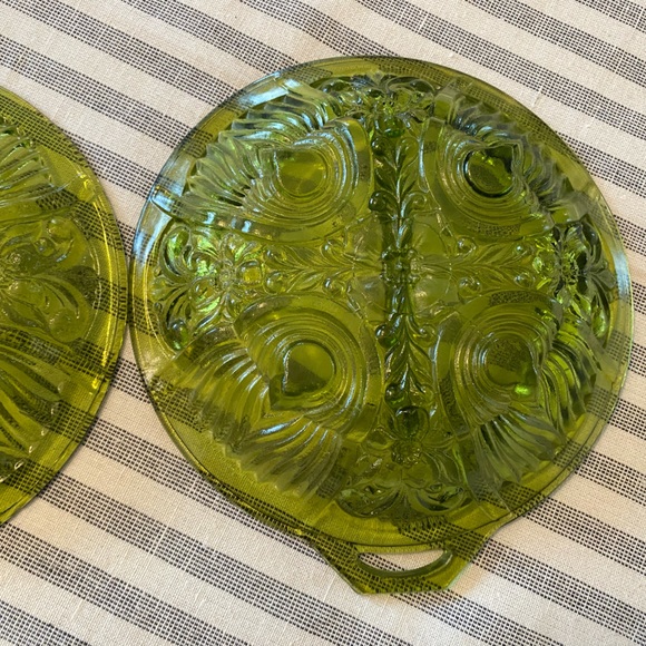 INDIANA GLASS Killarney Avocado Green Divided Dishes - Picture 9 of 9